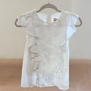 Moon River White Ruffled Blouse